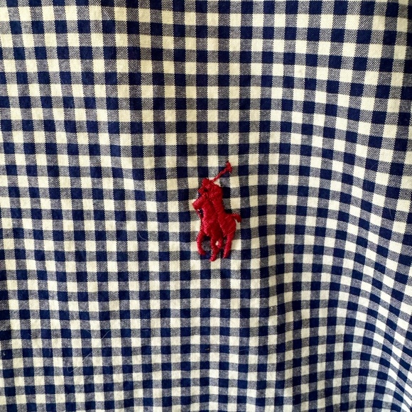 Men’s Ralph Lauren Polo Button Down. Navy Plaid. Authenticated. Size 2XB. - Picture 3 of 4